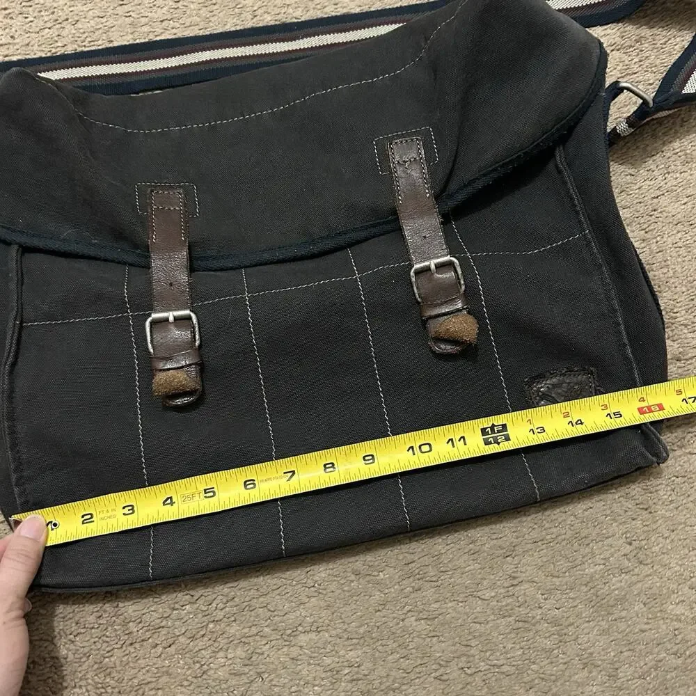 American Eagle Men’s Y2K Messenger Bag Canvas And Leather Vintage